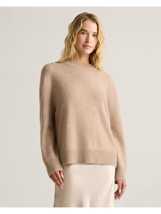 Quince Sweaters - NWT Quince Mongolian Cashmere Oversized Crewneck Sweater in Oatmeal Sz M